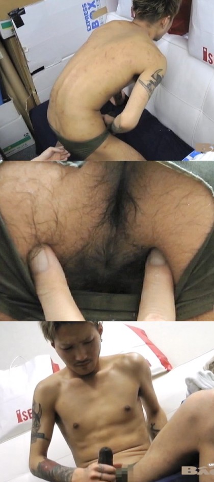 刺青ボクサーをエロ面接 ゾウさんパンツにドロッと射精｜サンプル2