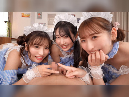 アナル丸見えご奉仕！美尻でパイパンなメイドたちのハーレム天国｜チャプター1サンプル画像