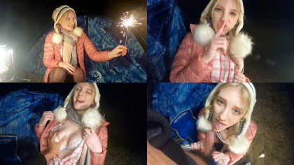巨乳外国人とキャンプを楽しんでテントでハメ撮り☆｜サンプル画像2