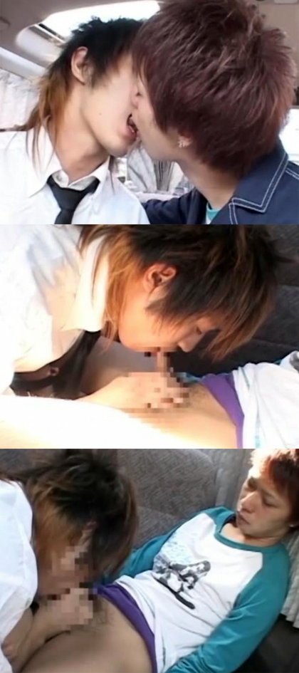 2人の男子が車内や野外でご奉仕フェラ｜サンプル1