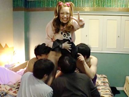 JKギャルとハメ撮り中出し＆ぶっかけ6P☆｜サンプル3