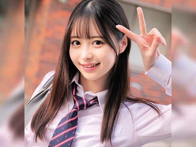 愛嬌良し・ノリ良しな黒髪JK☆勢いに押されて生ハメされちゃう！