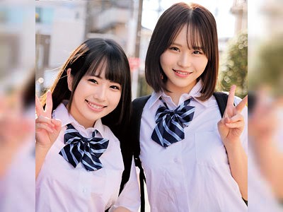 仲良しJK2人組が勢いに流され4P☆最後は並んで中出しされちゃう