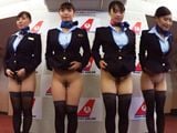 またがりオマ○コ航空 CAが密着騎乗位で機内サービス♪