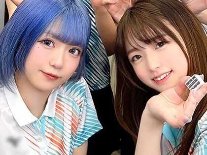 罰ゲームで乱交に発展！2回も中出しされちゃうハデ髪娘と茶髪娘